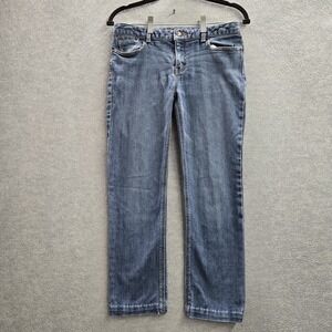 VINTAGE Ralph Lauren Women Jeans 16 Blue Denim Embroidered‎ Straight 25" Y2K